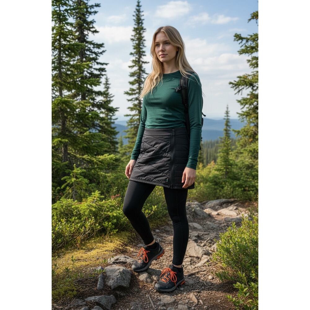Smartwool Smartloft 120 Insulated Skirt Black Side Zip Medium Merino Outdoor